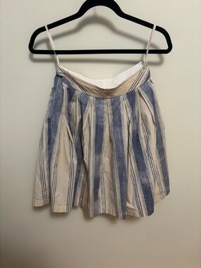 Anthropologie Maeve Blue Striped A-line Skirt